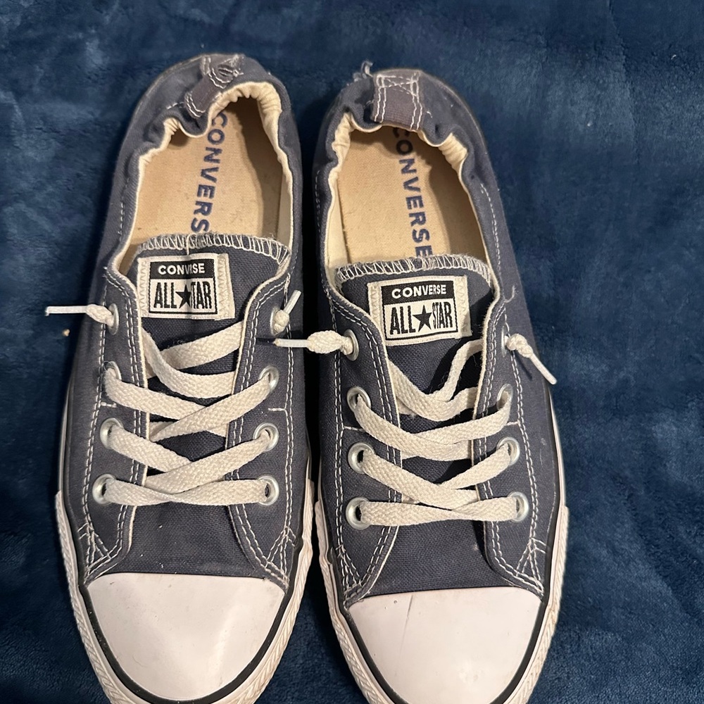 Converse All Star Navy Blue and White Low-Top Sneakers